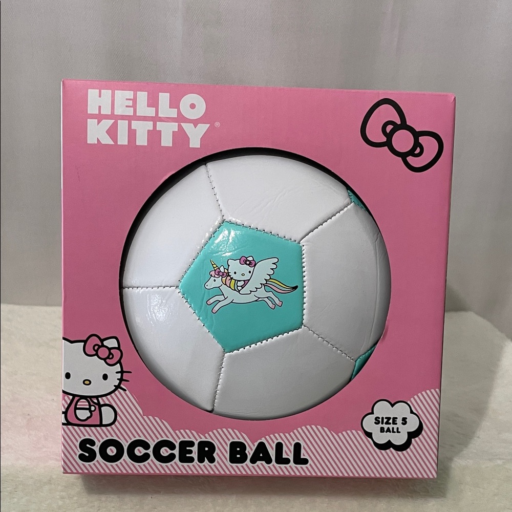 NEW Hello Kitty White and Teal Soccer Ball